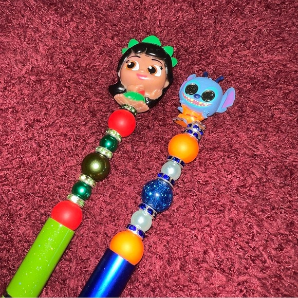 Disney Lilo And Stitch Set Of 2 Handmade Doorable Pens - Picture 4 of 7